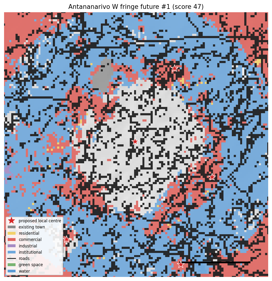 Antananarivo west fringe: generated growth plan