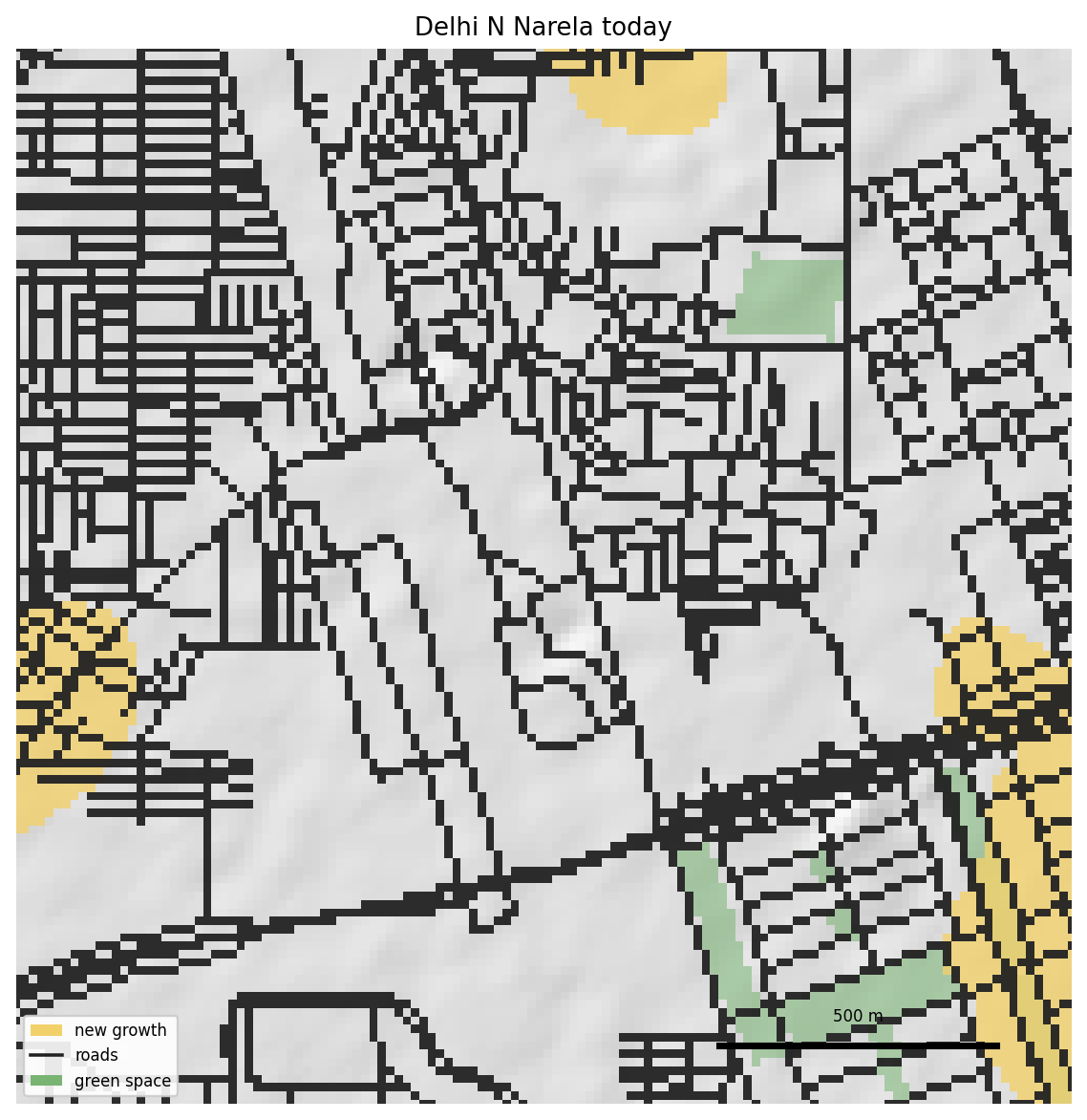 Delhi, Narela: existing footprint