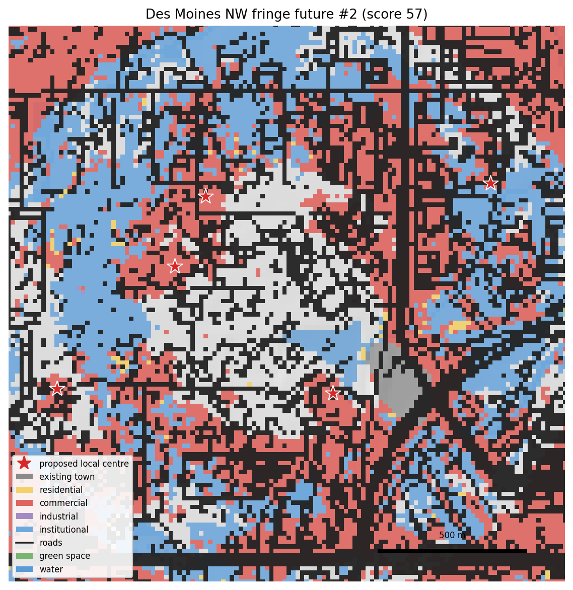 Des Moines NW fringe: generated growth plan