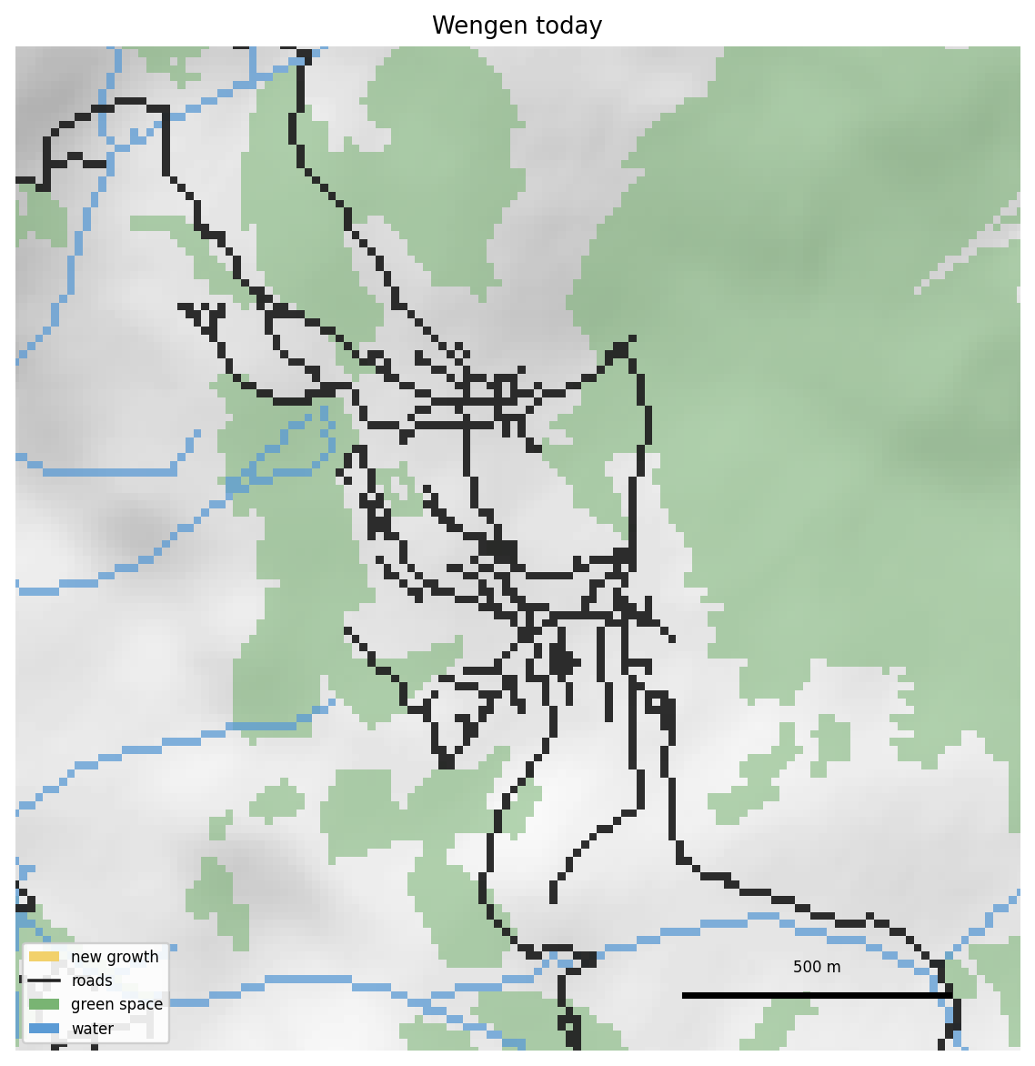 Wengen, Switzerland: existing footprint